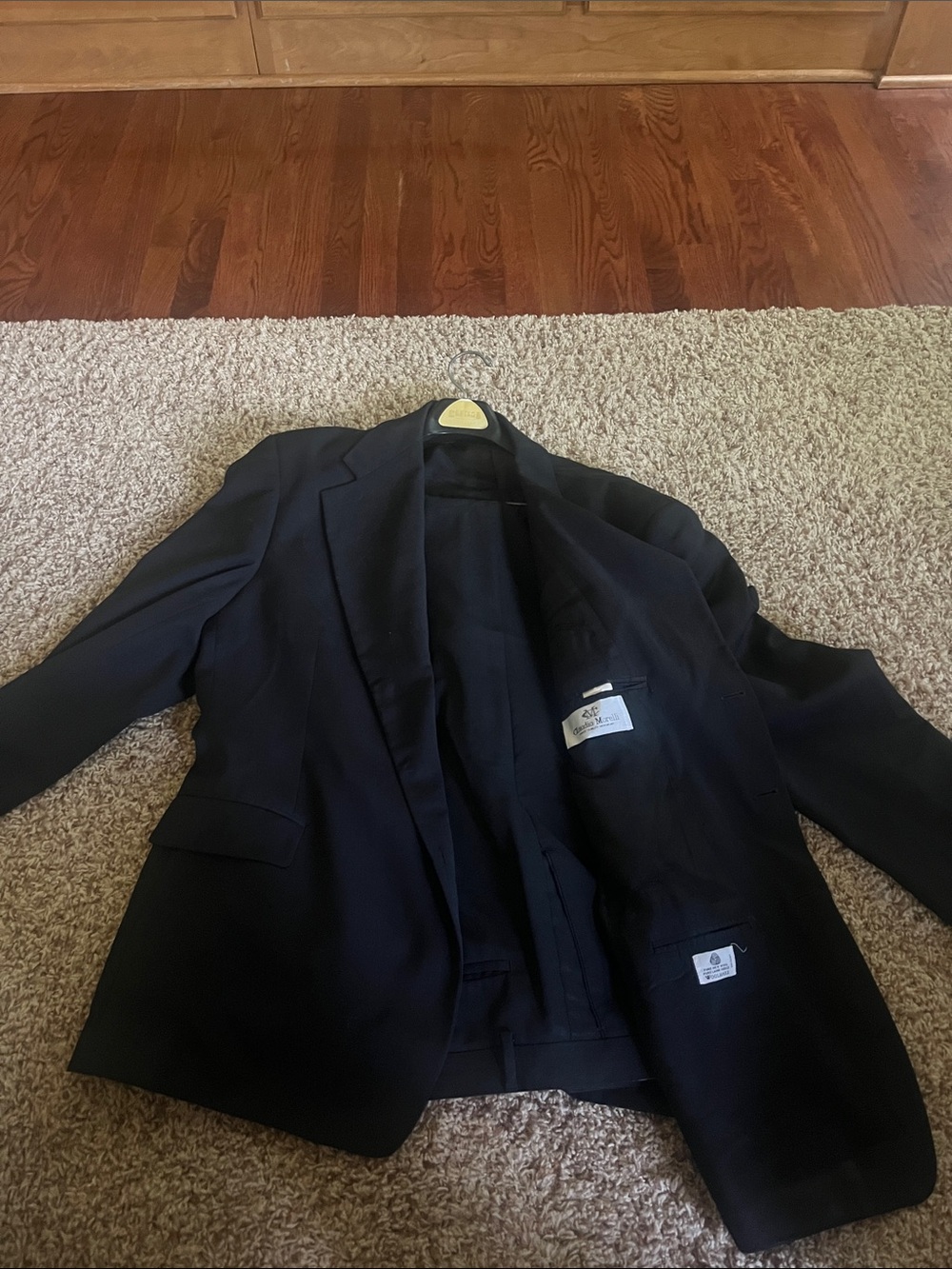Classic Men's Navy Single-Breasted Suit Jacket - claudio morelli